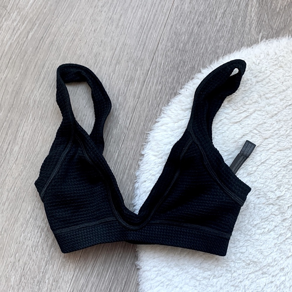 UO Out from Under Black Waffle Knit Bralette